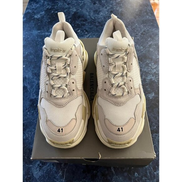 Balenciaga Triple S Sneaker White Women’s Size 11 $995 - Picture 1 of 8